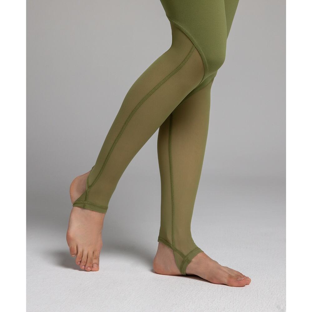 Lululemon Nulu Crisscross Mesh Stirrup Tight Green Leggings Sz 10 LW5ERXS - Picture 5 of 12